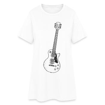 Guitare - Les Paul - Musique - Rétro - Robe T-shirt Femme - blanc - Devant