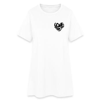 LOVE SYLT HERZ - Frauen T-Shirt-Kleid - Weiß - Vorne