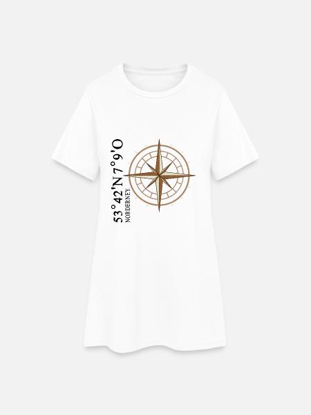 Norderney Koordinaten Insel - Frauen T-Shirt-Kleid - Weiß