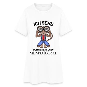 Ich sehe dumme Menschen Spruch lustig Affe - Frauen T-Shirt-Kleid - Weiß - Vorne