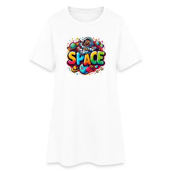 Enfant astronaute de l’espace - Robe T-shirt Femme - blanc - Devant