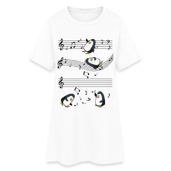 manchot - Robe T-shirt Femme - blanc - Devant