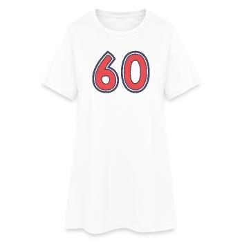 60. 60 ANS. 60e ANNIVERSAIRE. ANNIVERSAIRE 60 ANS. - Robe T-shirt Femme - blanc - Devant