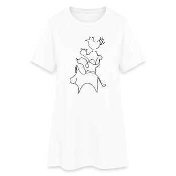 Bremer Stadtmusikanten Linien - Robe T-shirt Femme - blanc - Devant