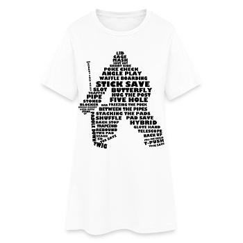 Langue de hockey (version Gardien de but, - Robe T-shirt Femme - blanc - Devant