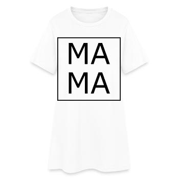 Mama Mama - Frauen T-Shirt-Kleid - Weiß - Vorne