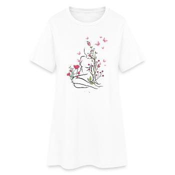 A fleurs de peau - Robe T-shirt Femme - blanc - Devant
