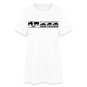 Ich meine Follower Liken und Kommentieren Landwirt - Frauen T-Shirt-Kleid - Weiß - Vorne