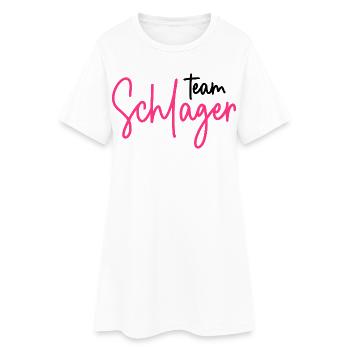 Team Schlager - Schlagerparty - Schlagermusik - Frauen T-Shirt-Kleid - Weiß - Vorne