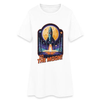 Vers la Lune - Robe T-shirt Femme - blanc - Devant