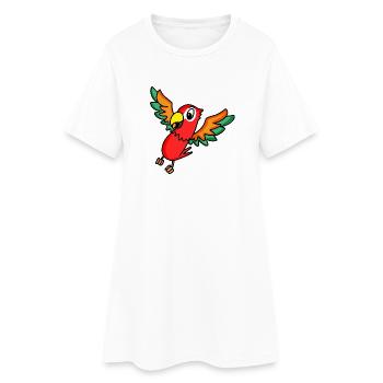 perroquet - Robe T-shirt Femme - blanc - Devant