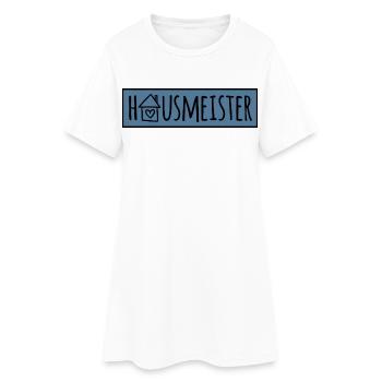 Hausmeister - Frauen T-Shirt-Kleid - Weiß - Vorne