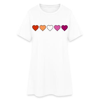 Cœurs lesbiennes, lesbiennes - Robe T-shirt Femme - blanc - Devant