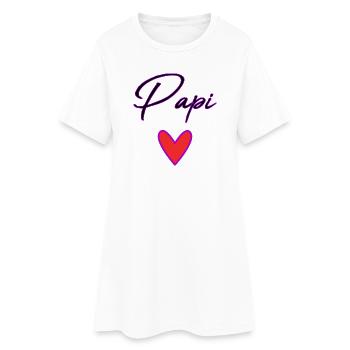 PAPY. PAPA. FÊTE DES PÈRES. BONNE FÊTE PAPA - Robe T-shirt Femme - blanc - Devant
