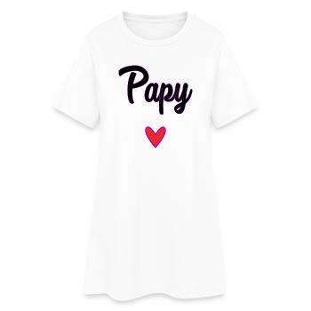 PAPY. PAPA. FÊTE DES PÈRES. BONNE FÊTE PAPA - Robe T-shirt Femme - blanc - Devant