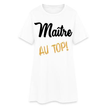 MEISTER. MEISTER. VIELEN DANK. DANKE, MEISTER - Frauen T-Shirt-Kleid - Weiß - Vorne