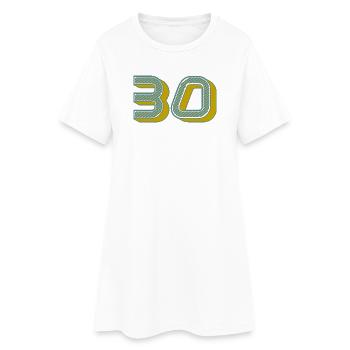 30 - Frauen T-Shirt-Kleid - Weiß - Vorne