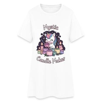 Mystischer Kerzenhersteller. - Frauen T-Shirt-Kleid - Weiß - Vorne