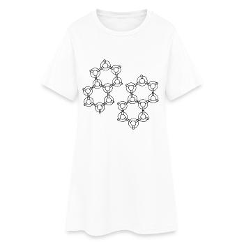 Conception Hexa - Robe T-shirt Femme - blanc - Devant