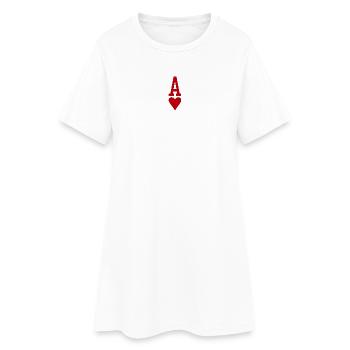 Poker Spielkarte Herz As - Frauen T-Shirt-Kleid - Weiß - Vorne