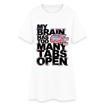 Mon cerveau a trop d’onglets ouverts - Robe T-shirt Femme - blanc - Devant