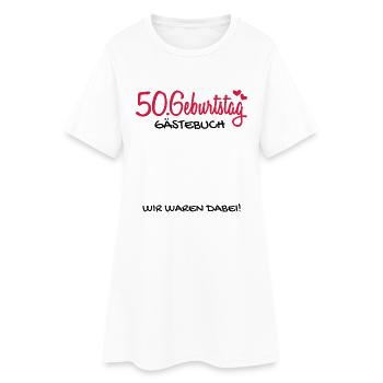 50 Geburtstag Gästebuch Deko Geschenk - Frauen T-Shirt-Kleid - Weiß - Vorne