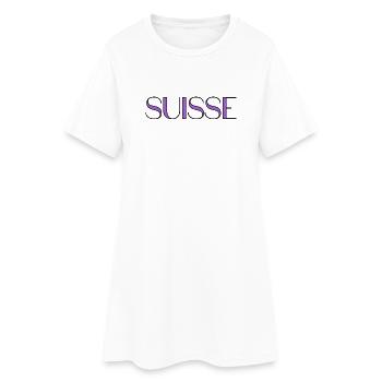 SUISSE. PAYS. GENEVE. HUMOUR. PAYS. DRAPEAU - Robe T-shirt Femme - blanc - Devant
