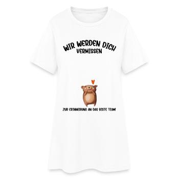 Wir werden dich Vermissen beste Team Abschied - Frauen T-Shirt-Kleid - Weiß - Vorne