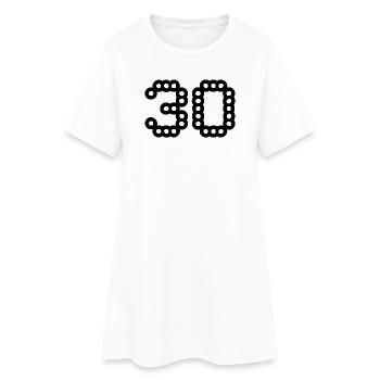30. 30 ANS. 30e ANNIVERSAIRE. ANNIVERSAIRE 30 ANS. - Robe T-shirt Femme - blanc - Devant