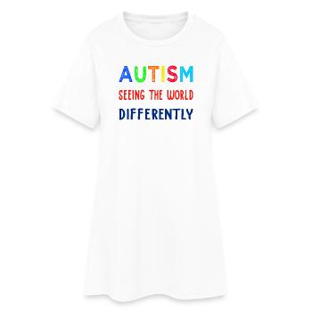 Autism Seeing Differently - Women’s T-Shirt Dress - white - Front