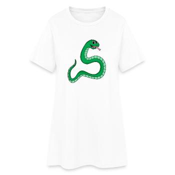 Schlange - Frauen T-Shirt-Kleid - Weiß - Vorne