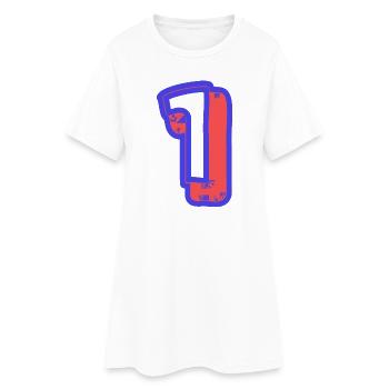 1. 1 JAHR. 1. JAHRESTAG. 1 JAHR GEBURTSTAG - Frauen T-Shirt-Kleid - Weiß - Vorne