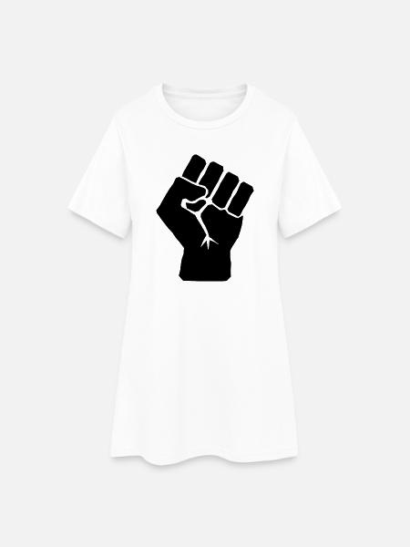 Poing levé de solidarité - Robe T-shirt Femme - blanc