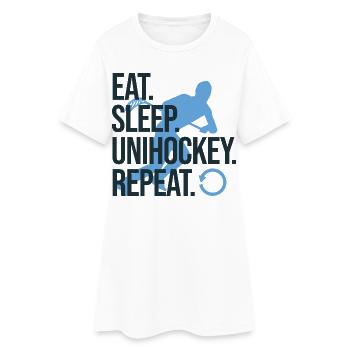 Unihockey Spieler Floorball Unihockey Spiel - Frauen T-Shirt-Kleid - Weiß - Vorne