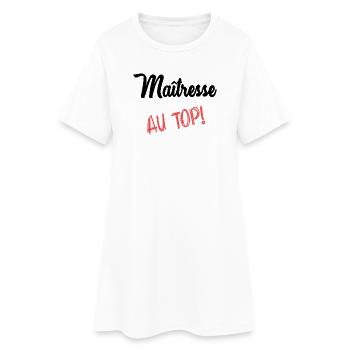 GELIEBTE - Frauen T-Shirt-Kleid - Weiß - Vorne