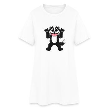 Blaireau - Robe T-shirt Femme - blanc - Devant