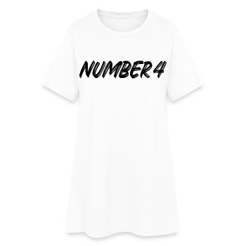 Number 4 - four - fourth - fourth - 4 - number 4 - Women’s T-Shirt Dress - white - Front