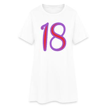 18. 18 ANS. 18e ANNIVERSAIRE. ANNIVERSAIRE 18 ANS. - Robe T-shirt Femme - blanc - Devant