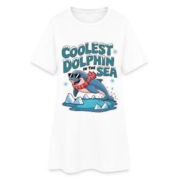 Le dauphin le plus cool de la mer - Robe T-shirt Femme - blanc - Devant