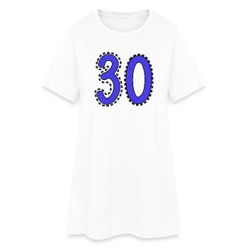 30. 30 JAHRE. 30. JAHRESTAG. 30-JÄHRIGES JUBILÄUM. - Frauen T-Shirt-Kleid - Weiß - Vorne
