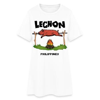 Lechon Philippines Cochon de lait Cebu Manille Cadeau - Robe T-shirt Femme - blanc - Devant