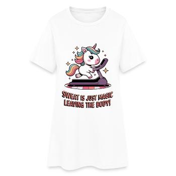 La transpiration est tout simplement magique en quittant le corps ! - Robe T-shirt Femme - blanc - Devant