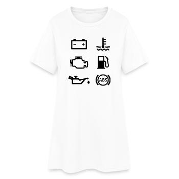Car lights - Women’s T-Shirt Dress - white - Front