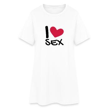 I love sex - Frauen T-Shirt-Kleid - Weiß - Vorne