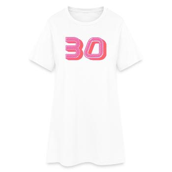30. 30 JAHRE. 30. JAHRESTAG. 30-JÄHRIGES JUBILÄUM. - Frauen T-Shirt-Kleid - Weiß - Vorne