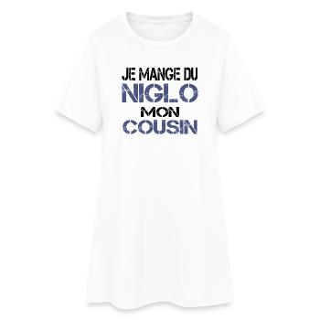 Je mange du Niglo - Robe T-shirt Femme - blanc - Devant