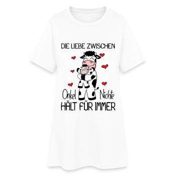 Onkel Nichte Liebe Spruch Kuh Kühe Familie - Frauen T-Shirt-Kleid - Weiß - Vorne