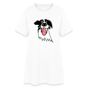 Border Collie mignon - Robe T-shirt Femme - blanc - Devant