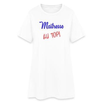 GELIEBTE - Frauen T-Shirt-Kleid - Weiß - Vorne