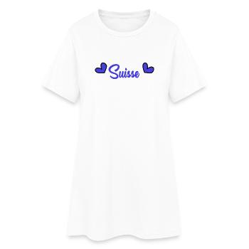 SUISSE. PAYS. GENEVE. HUMOUR. PAYS - Robe T-shirt Femme - blanc - Devant